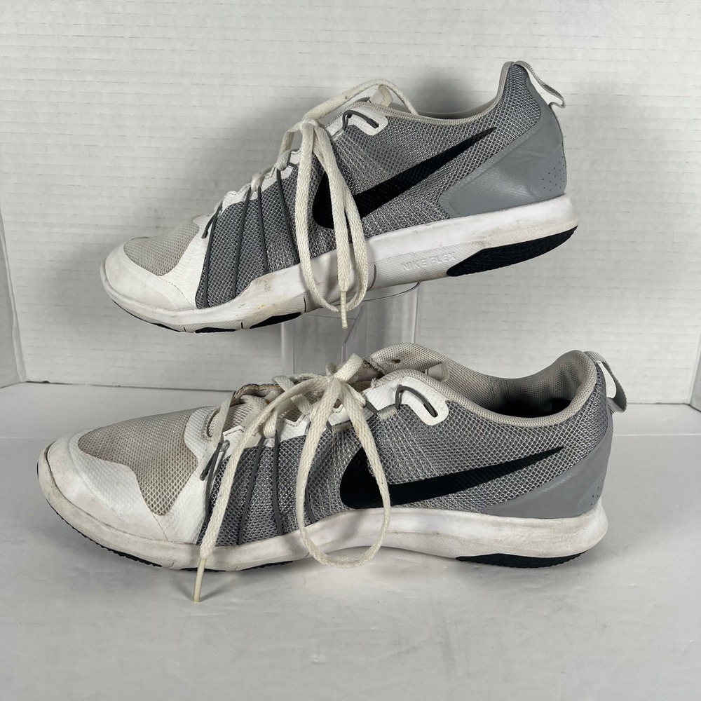 Nike Flex Train Aver Mens 9.5 Wolf‎ Grey White Running Shoes 831568-100